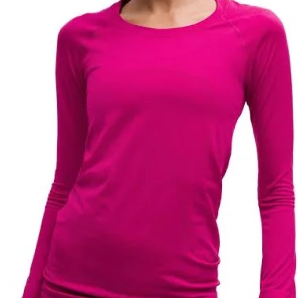Lululemon Athletica Fitted Swiftly Tech Pink Long Sleeve Top